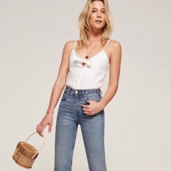 Reformation Mango White Tie-Front Cami Top - Small - Picture 3 of 14